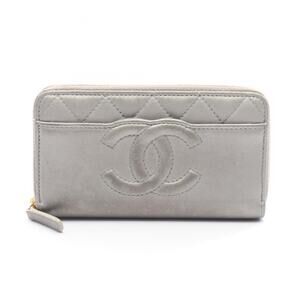 CHANEL Silver Leather Wallet